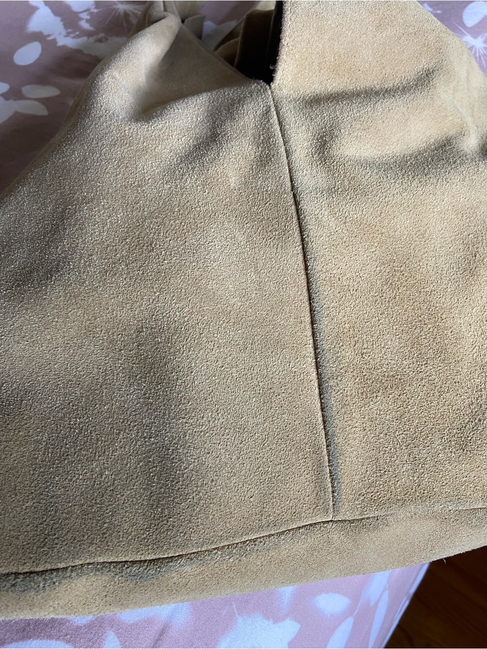 Knot-Detail Suede Shoulder Bag in Tan - Picture 7 of 8